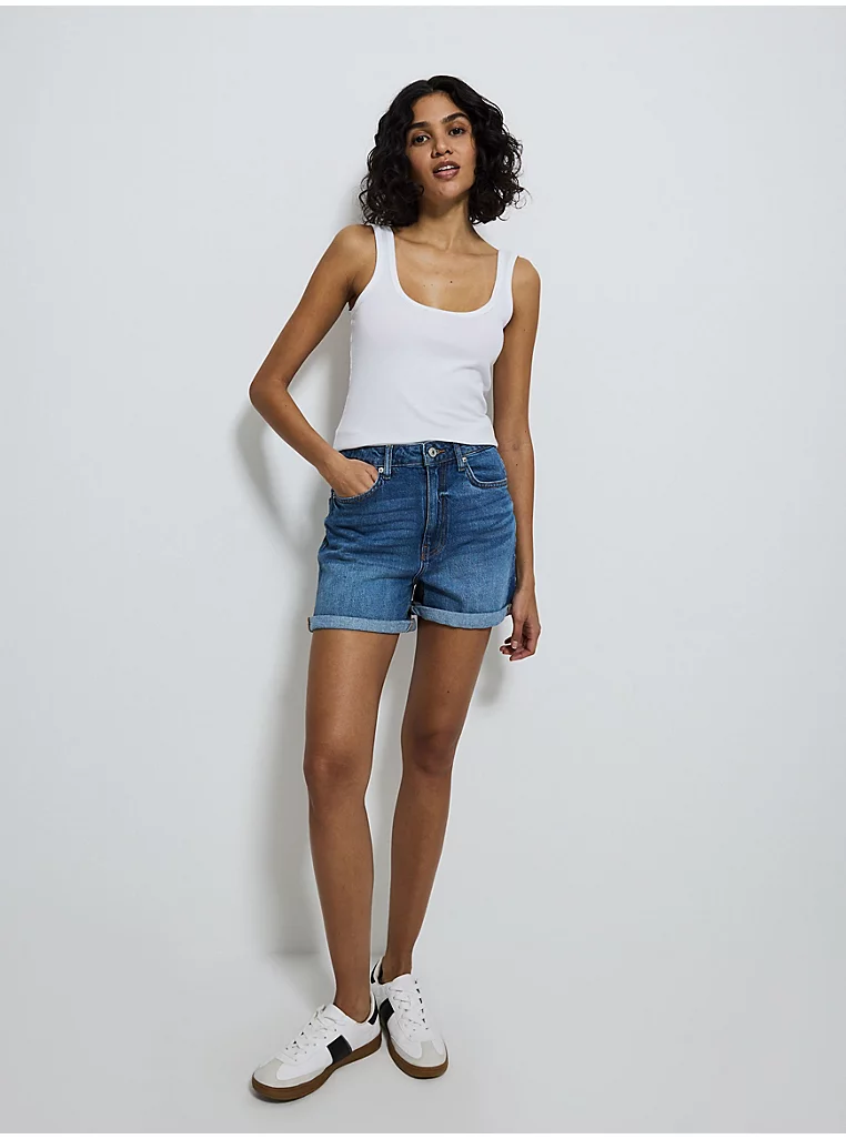 Mid Wash Miley Mom Shorts - Image 4
