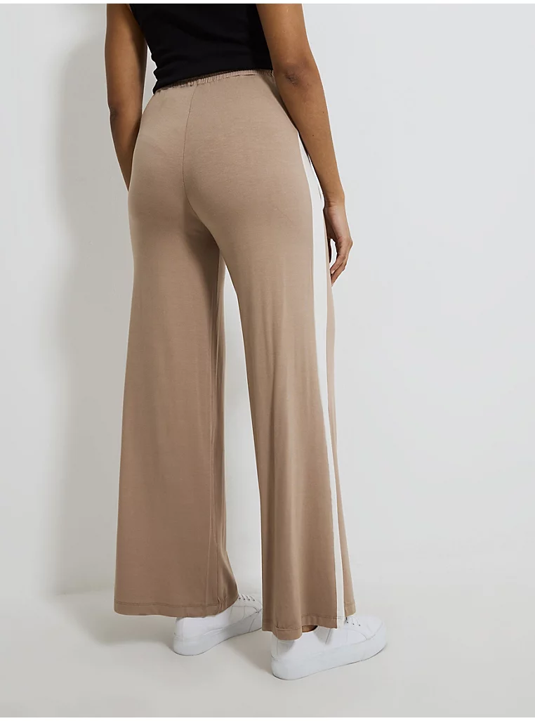 Neutral Side Stripe Wide Leg Joggers - Image 4